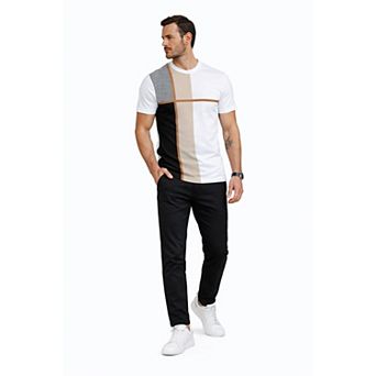Men Stylish Color Block Tee Shirt