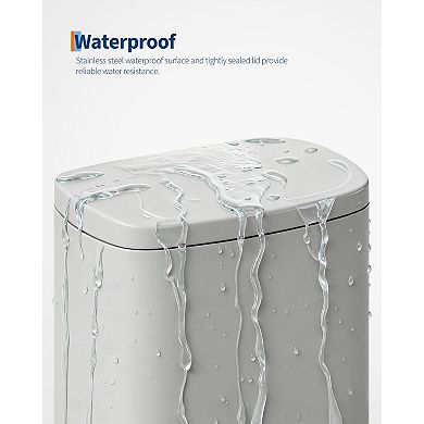 13 Gal Kitchen Trash Can with Lid, Rust Proof Garbage Can, Step-on Trash Bin with Soft Close Lid