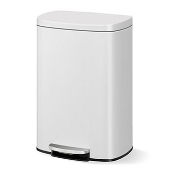 13 Gal Kitchen Trash Can with Lid, Rust Proof Garbage Can, Step-on Trash Bin with Soft Close Lid