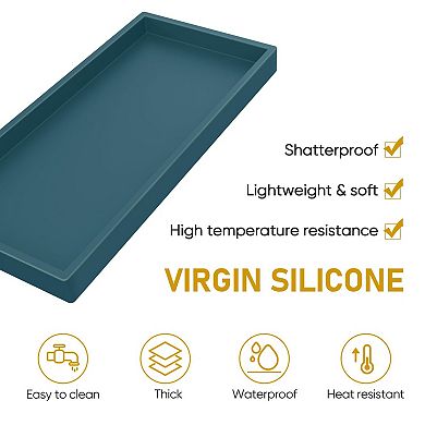 Silicone Vanity Tray Bathroom Counter Organizer