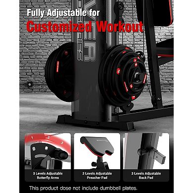 HARISON All-in-One Home Gym System,Rowing Function & Adjustable Weight Bench (HRK-G11511)