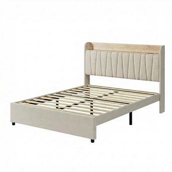 Bed Frame with Storage Drawer Charging Station