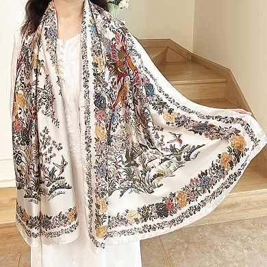 Long Silk Like Scarf Lightweight Satin Shawl Wrap Sunscreen