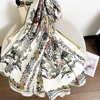 Long Silk Like Scarf Lightweight Satin Shawl Wrap Sunscreen