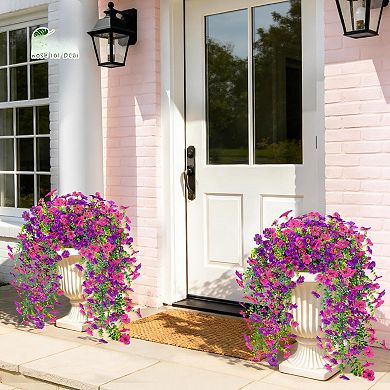 2 bunches Artificial Hanging Flowers UV Resistant Silk Trailing Vines Outdoor Spring