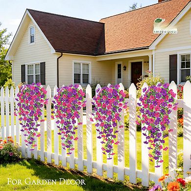 2 bunches Artificial Hanging Flowers UV Resistant Silk Trailing Vines Outdoor Spring