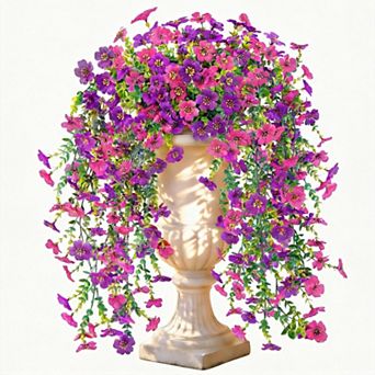 2 bunches Artificial Hanging Flowers UV Resistant Silk Trailing Vines Outdoor Spring