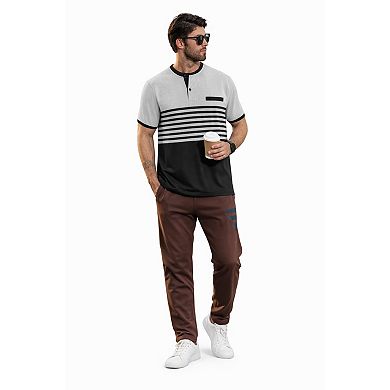 Men Relaxed Fit Summer Henley Tee