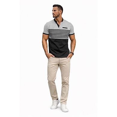 Men Relaxed Fit Summer Henley Tee