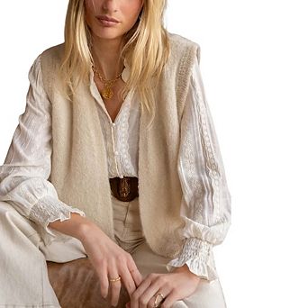 Womens Sleeveless Sweater Vest Open Front V Neck Knit Trendy Casual Cardigan