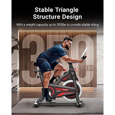 HARISON 350 lbs Capacity Magnetic Exercise Bike for Home Gym,with APP Connectivity(HRK-X15 Black)