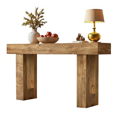 KWPZQEB Classic Retro Console Table for Entryway, Natural Wood