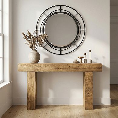 KWPZQEB Classic Retro Console Table for Entryway, Natural Wood