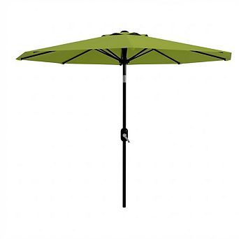 10 ft Outdoor Patio Umbrella 8 Sturdy Ribs Outdoor Table Umbrella with Crank Lift & Push Button Tilt