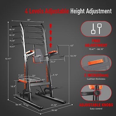 HARISON Multifunction Power Tower with Bench, Pull Up Bar Dip Station for Home Gym (HRK-408)