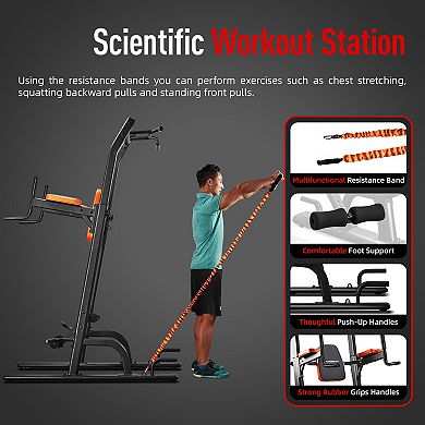 HARISON Multifunction Power Tower with Bench, Pull Up Bar Dip Station for Home Gym (HRK-408)