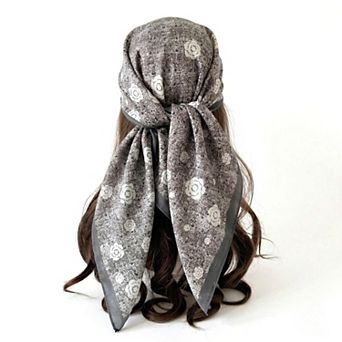 Women's Floral Large Square Scarf Lightweight Head Neck Hair Wrap Shawl 35 Inch