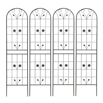 WOW PIONEER Tall Metal Climbing Plant Support Trellis Panel Set of Four