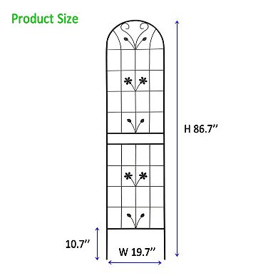 WOW PIONEER Tall Metal Climbing Plant Support Trellis Panel Set of Four