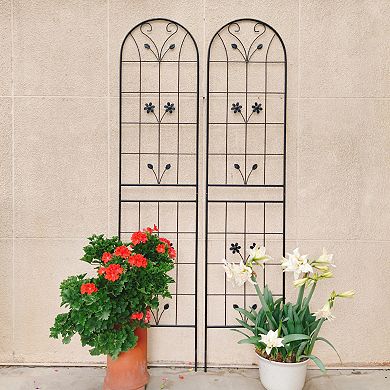 WOW PIONEER Tall Metal Climbing Plant Support Trellis Panel Set of Four