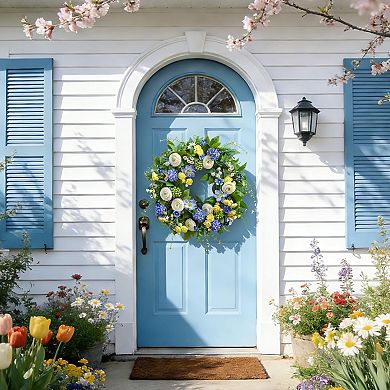 24" Spring Artificial Wreath Indoor Outdoor Decor
