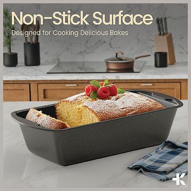 Nonstick Carbon Steel Loaf Pan Set, 10.2” & 11” Bread Baking Pans, Oven Safe 450°F, Pack of 2