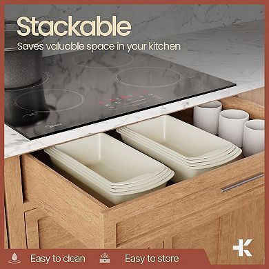 Nonstick Carbon Steel Loaf Pan Set, 7"11" Bread Baking Pans, Oven Safe 450°F, Pack of 4