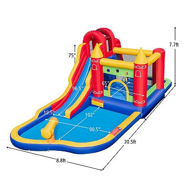 9 in 1 Inflatable Bounce House with Water Slide and Pool Includes 735W Blower