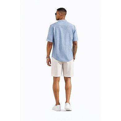 Men Linen Short Sleeve Casual Top