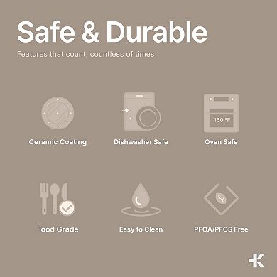 Bakken 8-Piece Stackable Bakeware Set, Ceramic Non-Stick Oven-Safe Pans