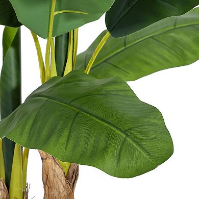 Artificial Banana Tree, Fake Banana Leaf Plants with Planter, Ideal for Home Patio Tropical Decor