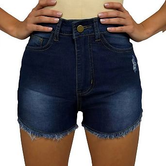 Womens Jean Shorts Stretchy High Waisted Ripped Denim Distressed Trendy Shorts with Pockets