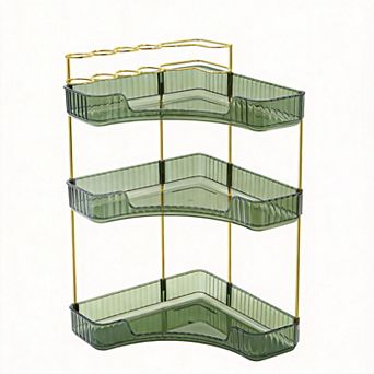 3 tier Corner Bathroom Organizer with Brush Holder