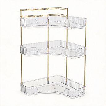 3 tier Corner Bathroom Organizer with Brush Holder