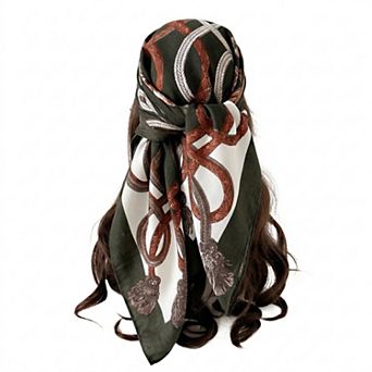 Women's Horse Print Large Square Scarf Lightweight Neck Hair Shawl Wrap 35 x 35 Inch
