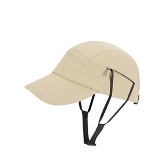 Women's Outdoor Baseball Cap with Hidden Chin Strap Breathable Sports Hiking Sun Hat Adjustable Fit