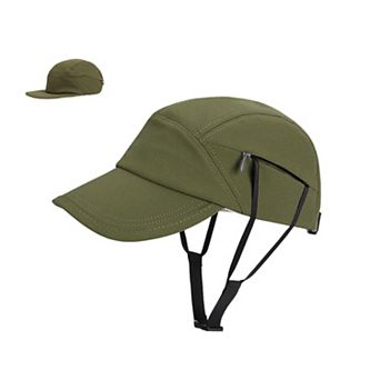 Women's Outdoor Baseball Cap with Hidden Chin Strap Breathable Sports Hiking Sun Hat Adjustable Fit