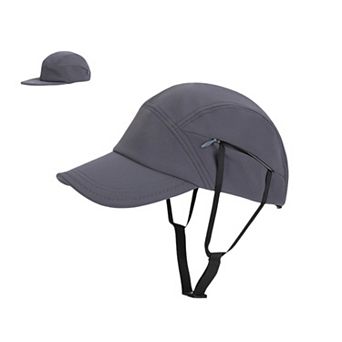 Women's Outdoor Baseball Cap with Hidden Chin Strap Breathable Sports Hiking Sun Hat Adjustable Fit