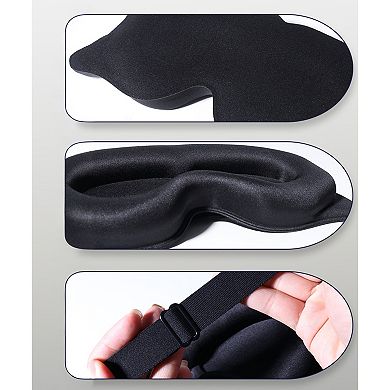 Contoured Sleep Mask Light Blocking Eye Mask Adjustable Strap Eye Cover for Travel Nap Night Sleep