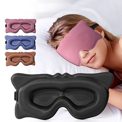 Contoured Sleep Mask Light Blocking Eye Mask Adjustable Strap Eye Cover for Travel Nap Night Sleep
