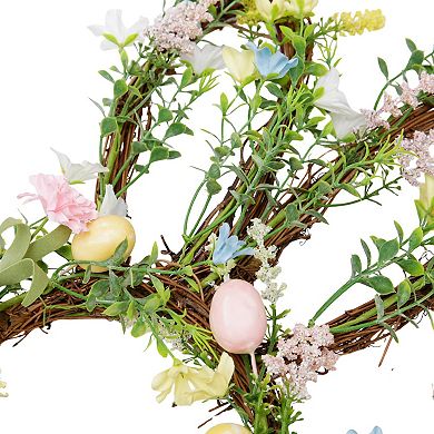 27" Easter Wreath Bunny Spring Floral Door Decor Gift