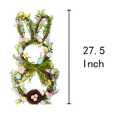 27" Easter Wreath Bunny Spring Floral Door Decor Gift
