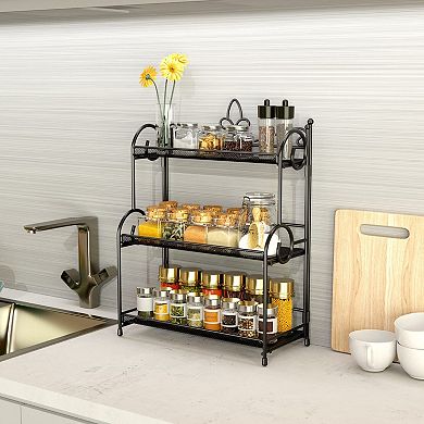 3-Tier Foldable Countertop Organizer for Kitchen Bath Office