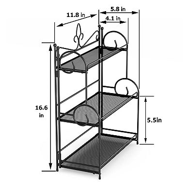 3-Tier Foldable Countertop Organizer for Kitchen Bath Office