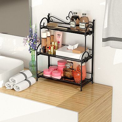 3-Tier Foldable Countertop Organizer for Kitchen Bath Office