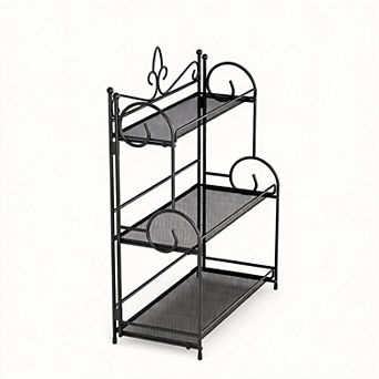 3 tier Foldable Countertop Organizer for Kitchen Bath Office