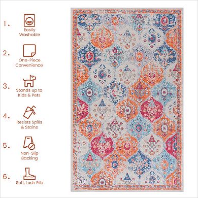 KWPZQEB Bohemian Washable Rug Doormat Rug for Bathroom, 24" X 36"