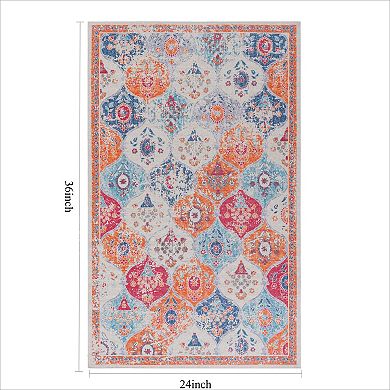 KWPZQEB Bohemian Washable Rug Doormat Rug for Bathroom, 24" X 36"