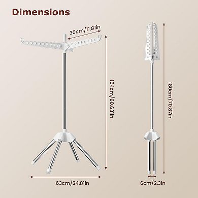 360° Rotatable Foldable Plastic Drying Rack 1-Layer Space-Saving Indoor Balcony