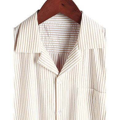 Men Casual Striped Button Shirt